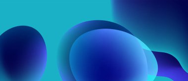 Soyut mavi eğimler üst üste binen daireler oluşturur. Pürüzsüz geçişler derinlik yaratır. Bu da akışkan hareket ve sakin atmosfer demektir. Minimalist tasarım.