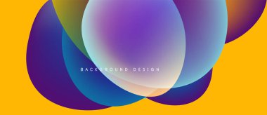 Soyut canlı katmanlar sarı arkaplan ile örtüşüyor. Renkler karışıyor, dinamik görsel efekt yaratıyor. Metin arkaplan tasarımı okur.