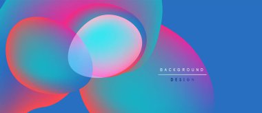 Soyut renkli örtüşen daireler canlı bir zemin oluşturur. Gradyan renkler harmanlanır ve dinamik görsel kompozisyon oluşturur. Modern tasarım ögesi.