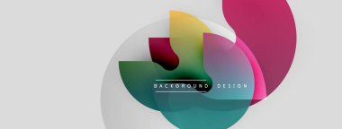 Soyut renkli şekiller çakışıyor. Modern tasarım, gradyanlar, eğriler, metin arkaplan tasarımı içerir. Minimalist tarz, canlı renkler sunar.