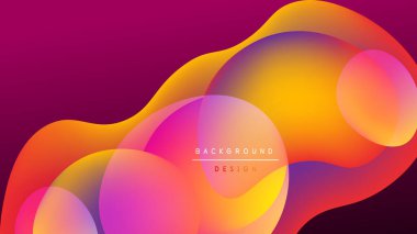 Soyut sıvı şekiller, canlı renklerin karışımı. Pembe, turuncu, sarı renkler siyah arkaplan üzerinde dinamik kompozisyon oluşturur. Modern tasarım ögesi.