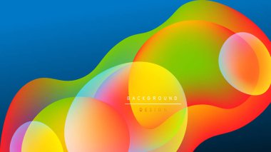 Soyut sıvı şekiller, canlı renklerin karışımı. Dinamik bileşim modern görsel etki yaratır. Yumuşak eğimler, akış biçimleri dizaynın hakimi.