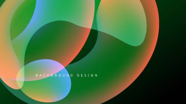 Soyut sıvı şekilleri örtüşür ve koyu arkaplanda canlı renk değişimleri yaratır. Tasarım pürüzsüz geçişler ve modern estetik içeriyor..