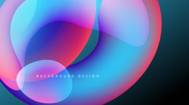 Soyut sıvı şekiller, canlı renklerin karışımı. Dinamik kompozisyon, modern tasarım, koyu arkaplan karşıtlık yaratır. Yumuşak gradyanlar, görsel olarak çekici.