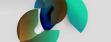 Soyut şekiller örtüşür, canlı renk karışımları yaratır. Yumuşak eğimler akıcılık, derinlik ve modern tasarım estetiğini ortaya koyuyor.