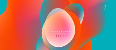 Soyut sıvı şekiller harmanlanarak canlı renk değişimleri yaratır. Dizayn özellikleri üst üste biniyor, metin arkaplan tasarımı okuyor. Modern estetik.