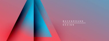 Soyut gradyan şekiller dinamik görsellik yaratır. Kırmızı, mavi, mor renkler düzgün bir şekilde harmanlanır. Metin kaplamalı minimalist tasarım.