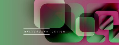 Soyut geometrik şekiller örtüşüyor, canlı renk eğimleri yaratıyor. Tasarım yuvarlak kareler, pürüzsüz geçişler, modern estetik.