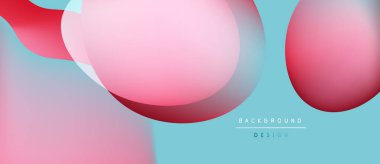 Soyut arkaplan özellikleri üst üste binen daireler, pembeler, kırmızılar, maviler. Modern tasarım elementleri pürüzsüz eğimler yaratır, görsel derinlik.