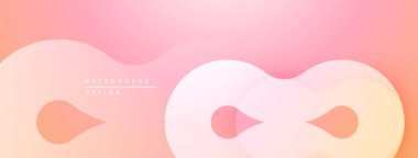 Soyut pembe arka plan. Üst üste binen şekiller yumuşak, akıcı bir tasarım yaratır. Minimalist estetik, nazik eğilimler mevcut.