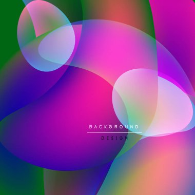 Canlı örtüşen daireler soyut renkli arkaplan oluşturur. Pürüzsüz gradyanlar pembeleri, morları, yeşillikleri, mavileri harmanlarlar. Modern tasarım ögesi.