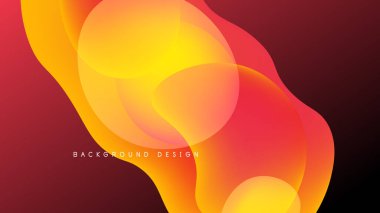 Soyut sıvı şekiller, canlı turuncu, sarı renkler koyu arkaplana karışıyor. Modern tasarım ögesi, dinamik bileşim.