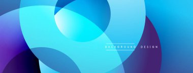 Soyut sıvı şekilleri örtüşür, parlak mavi ve mor renkler yaratır. Modern tasarım teknoloji, yenilik ve enerji öneriyor. Minimalist estetik.
