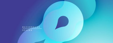 Soyut sıvı şekiller, mavi gradyanlar modern arkaplan oluşturur. Minimalist tasarım, pürüzsüz geçişler, sakinleştirici estetik.