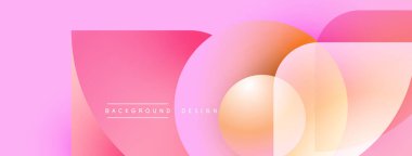 Soyut pembe tasarım, üst üste binen daireler, gradyanlar. Metin, dikdörtgen içinde arkaplan tasarımı okur. Modern, canlı estetik..