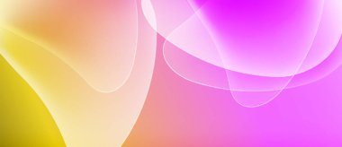 Soyut arkaplan özellikleri akan şekiller, canlı renkler. Sarı, turuncu, pembe renkler pürüzsüz bir şekilde karışır ve yumuşak görsel efekt yaratır..
