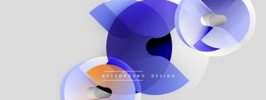 Soyut geometrik şekiller örtüşüyor, dinamik mavi, beyaz gradyanlar yaratıyor. Metin arkaplan tasarımlı minimalist tasarım mevcut. Modern estetik.