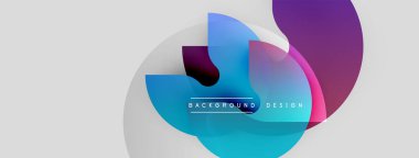 Soyut renkli şekiller örtüşür, dinamik görsel efekt yaratır. Gradyan renkler düzgün bir şekilde harmanlanarak modern arkaplan tasarımı oluşturur.