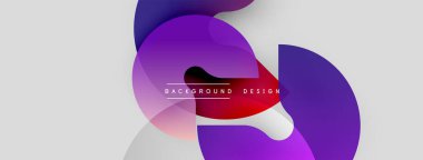 Soyut sıvı şekiller, mor renkler, beyaz fon. Modern tasarım öğesi, dinamik bileşim, gradyan etkiler mevcut. Minimalist estetik.