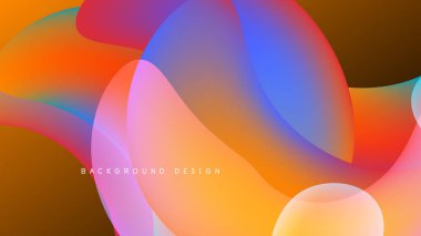 Soyut sıvı şekilleri örtüşür ve canlı renk değişimleri yaratır. Arka plan karanlık, parlak renklerin altını çiziyorum. Modern tasarım ögesi.