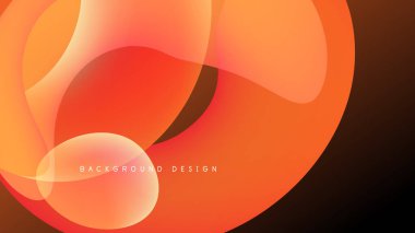 Soyut turuncu şekiller siyah arkaplanla örtüşüyor. Sıvı formları dinamik görsel efekt yaratır. Arka planlar için modern tasarım ögesi.