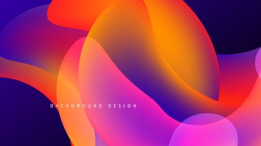 Soyut sıvı şekilleri örtüşür, canlı renkler harmanlanır. Dinamik bileşim modern görsel etki yaratır. Arka plan karanlık..