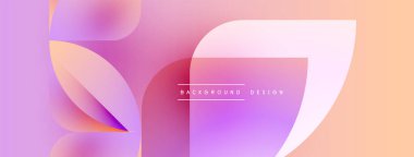 Soyut akışkan şekiller harmanlanır ve yumuşak eğimler yaratır. Pembe, mor, şeftali rengi tasarımda baskın. Modern estetik, basit kompozisyon.