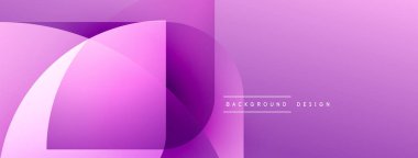 Soyut mor tasarım. Üst üste binen şekiller dinamik görsel efekt yaratır. Minimalist tarz, modern estetik. Projeler için arkaplan ögesi.