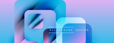 Soyut geometrik şekiller mavileri, morları ve pembeleri harmanlıyor. Modern tasarım katmanlı görsel efekt yaratır. Arkaplanda metin arkaplan tasarımı.