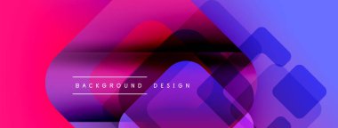 Soyut, enerjik bir arkaplan. Üst üste binen şekiller dinamik değişim etkisi yaratır. Modern tasarım elementleri teknoloji ve yenilik öneriyor.