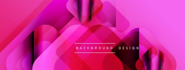 Soyut pembe arka plan. Üst üste binen şekiller dinamik görsel efekt yaratır. Dijital projeler için modern tasarım.