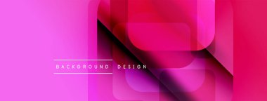 Soyut pembe arka plan. Üst üste binen dikdörtgenler dinamik görsel efekt yaratır. Modern tasarım ögeleri parlak kompozisyon sunar.