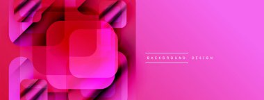 Soyut pembe tasarım katmanlı kareler, gradyanlar, modern estetik. Canlı renkler dinamik görsel etki yaratır.