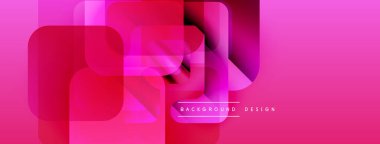 Soyut geometrik şekiller örtüşüyor ve canlı pembe bir tasarım yaratıyor. Pankartlar ve sunumlar için modern arkaplan uygun.