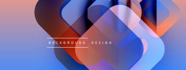 Soyut şekiller örtüşüyor, parlak mavi ve pembe renkler yaratıyor. Modern tasarım öğeleri akıcılığı ve dinamizmi akla getiriyor. Metin arkaplan tasarımı okur.