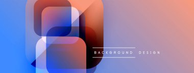 Soyut geometrik şekiller örtüşür, canlı bir gradyan arkaplan oluşturur. Pembe, modern tasarım öğesine mavi geçişler.