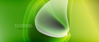 Soyut yeşil arkaplan. Düz eğriler dinamik, akışkan şekiller yaratır. Işık eğimleri derinlik ve modern tasarım elementleri öneriyor.