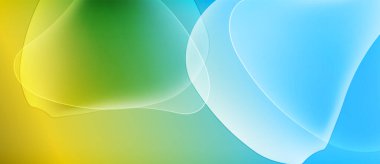 Soyut arkaplan özellikleri akan şekiller, canlı renkler. Sarı, yeşil, mavi renkler pürüzsüzce harmanlanarak yumuşak görsel efekt yaratır.