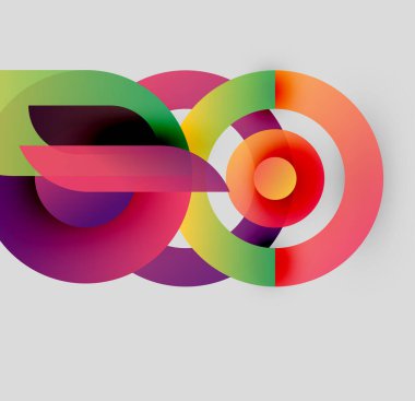 Soyut renkli şekiller birbirine dolanır ve sonsuzluk sembolü oluşturur. Canlı gradyanlar dinamik görsel etki yaratır. Modern tasarım, pürüzsüz geçiş.