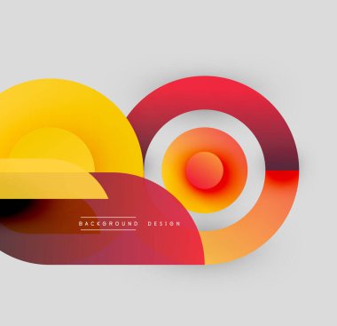 Soyut geometrik şekiller, canlı renkler, katmanlı tasarım. Modern kompozisyon, gradyanlar, minimalist estetik. Arkaplan ögeleri mevcut.