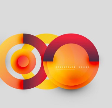 Soyut daireler örtüşür, canlı renkler harmanlanır. Modern tasarım ögesi, gradyan etkisi, basit arkaplan.