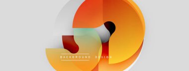 Soyut geometrik şekiller örtüşüyor, dinamik turuncu ve gri bir tasarım yaratıyor. Minimalist biçim, modern arkaplan ögesi.