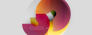 Soyut renkli şekiller örtüşür, dinamik görsel efekt yaratır. Modern tasarım elementleri akıcılık, enerji ve yenilik önerir.