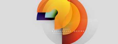 Soyut renkli katmanlar dinamik dairesel tasarım yaratır. Gradyan renkler harmanlanarak modern arkaplan ögesini oluşturur. Mevcut en küçük metin.