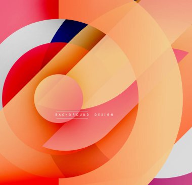 Soyut çemberler çakışıyor, canlı gradyanlar yaratıyor. Sıcak tonlar tasarıma hükmediyor, ipuçları güzel gözlüklerle. Modern, dinamik kompozisyon.