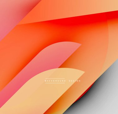 Soyut tasarım canlı turuncu, kırmızı gradyanlar içerir. Pürüzsüz şekiller, dinamik görsel efektler yaratır. Minimalist tarz, modern estetik.