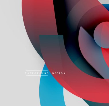 Soyut şekiller örtüşüyor, canlı renk değişimleri yaratıyor. Modern tasarım pürüzsüz geçişler, dinamik bileşimler içerir.