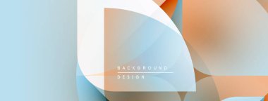 Soyut geometrik arkaplan. Yumuşak renk eğimleri, üst üste binen şekiller modern tasarım yaratır. Minimalist estetik, dijital projeler için uygun.