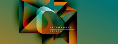 Soyut geometrik şekiller canlı renkleri harmanlarlar. Gradyan geçişler dinamik görsel doku yaratır. Modern tasarım elementleri yenilik ve enerji öneriyor.