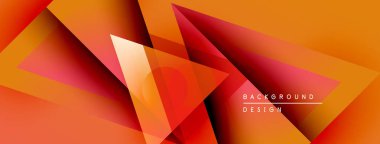 Soyut geometrik tasarım. Turuncu, kırmızı gradyanlar dinamik şekiller yaratır. Dijital projeler için modern arkaplan.